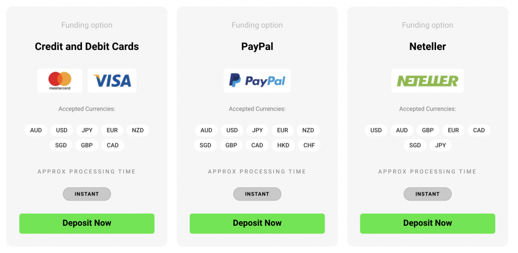 Funding options at IC Markets