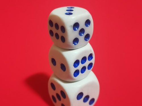 A stack of dice