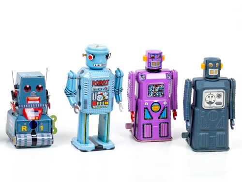 Four toy robots