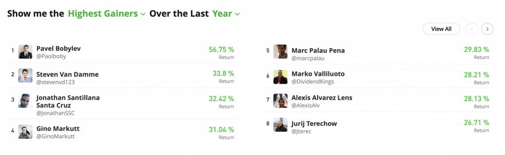 Screenshot showing eToro's copy trading feature